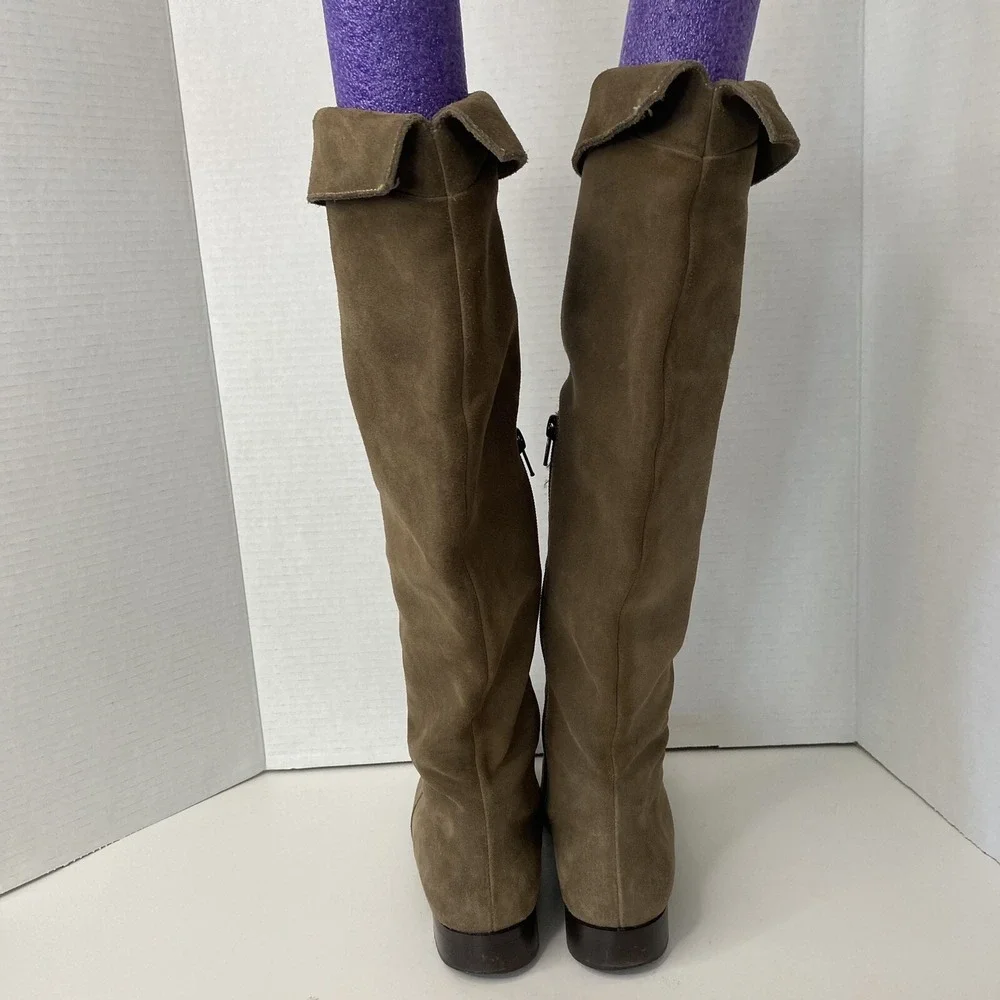 La Canadienne‎ Womens 19240 Tall Suede Boots Taupe Brown Canada Size 7.5 M